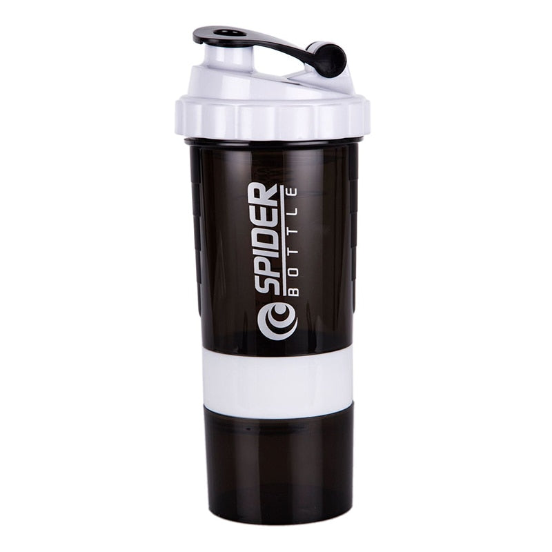 3 Layer Shaker Bottle Protein Powder Milkshake Water Bottle 550ml With medicine box - acfitpro