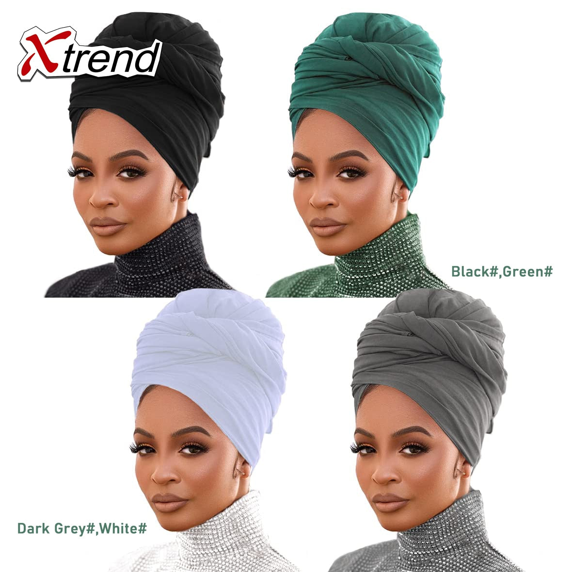 4 Pieces Stretch Head Scarfs Headbands  Soft Breathable Head Wraps for Women - acfitpro