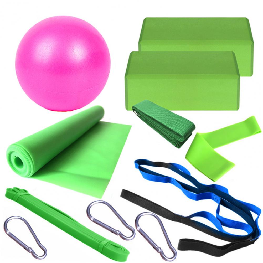 High Bounce Plastic  Yoga Block Belt 11 Pieces Set Fitness Equipment - acfitpro