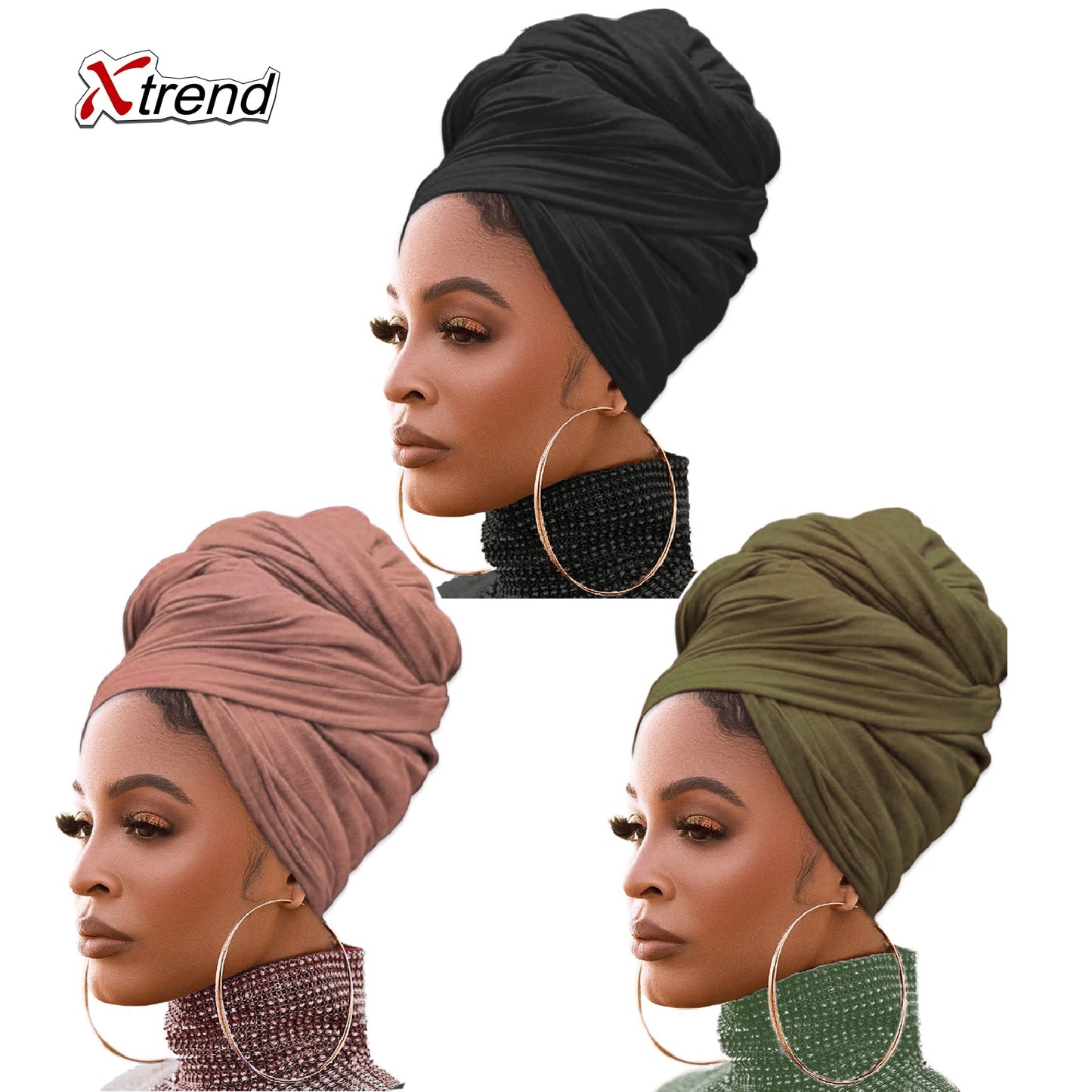 4 Pieces Stretch Head Scarfs Headbands  Soft Breathable Head Wraps for Women - acfitpro