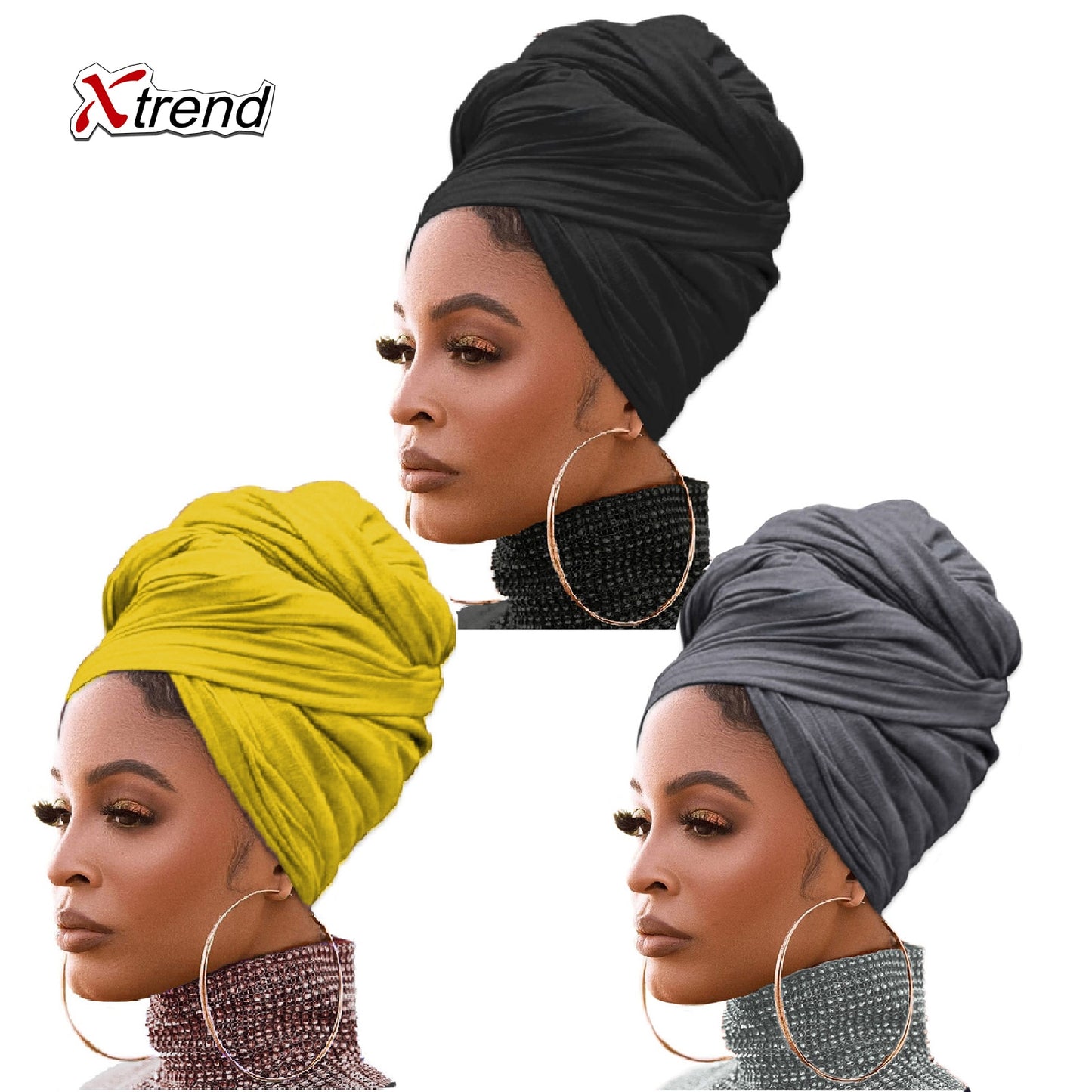 4 Pieces Stretch Head Scarfs Headbands  Soft Breathable Head Wraps for Women - acfitpro