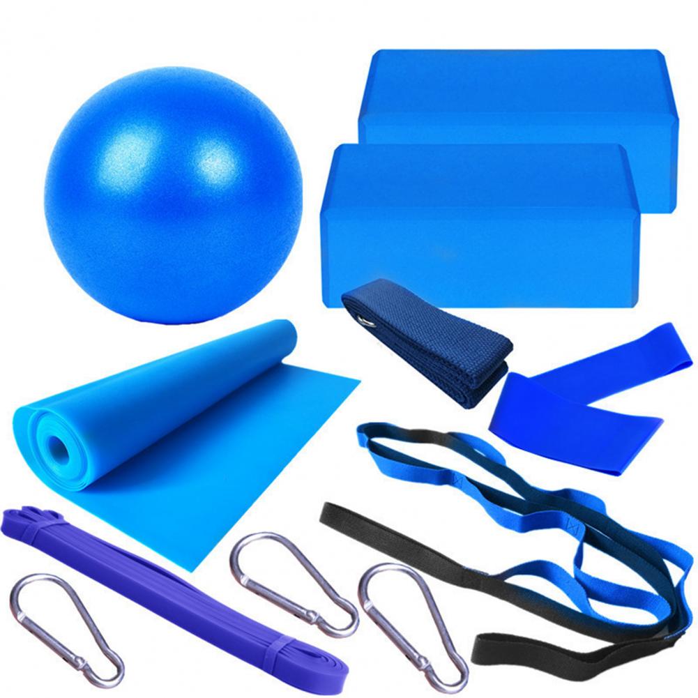 High Bounce Plastic  Yoga Block Belt 11 Pieces Set Fitness Equipment - acfitpro