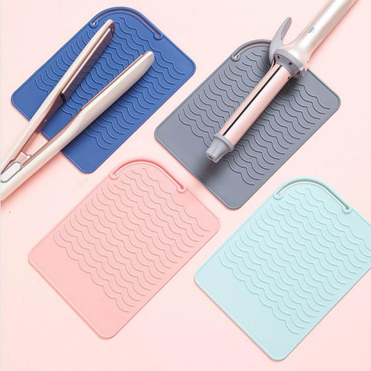 Anti-heat Mat Durable Wave Pattern Soft  Hair Flat Iron Silicone Heat Insulation Mat - acfitpro