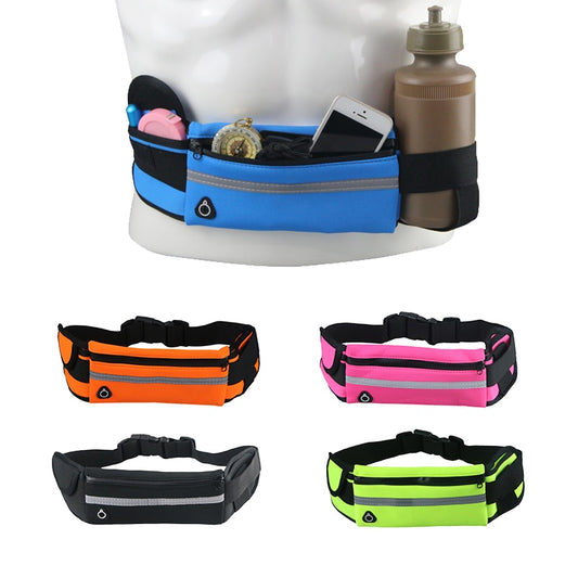 Adjustable Sport Waist Exercise Waist Bag with Headphone Hole Phone Money - acfitpro