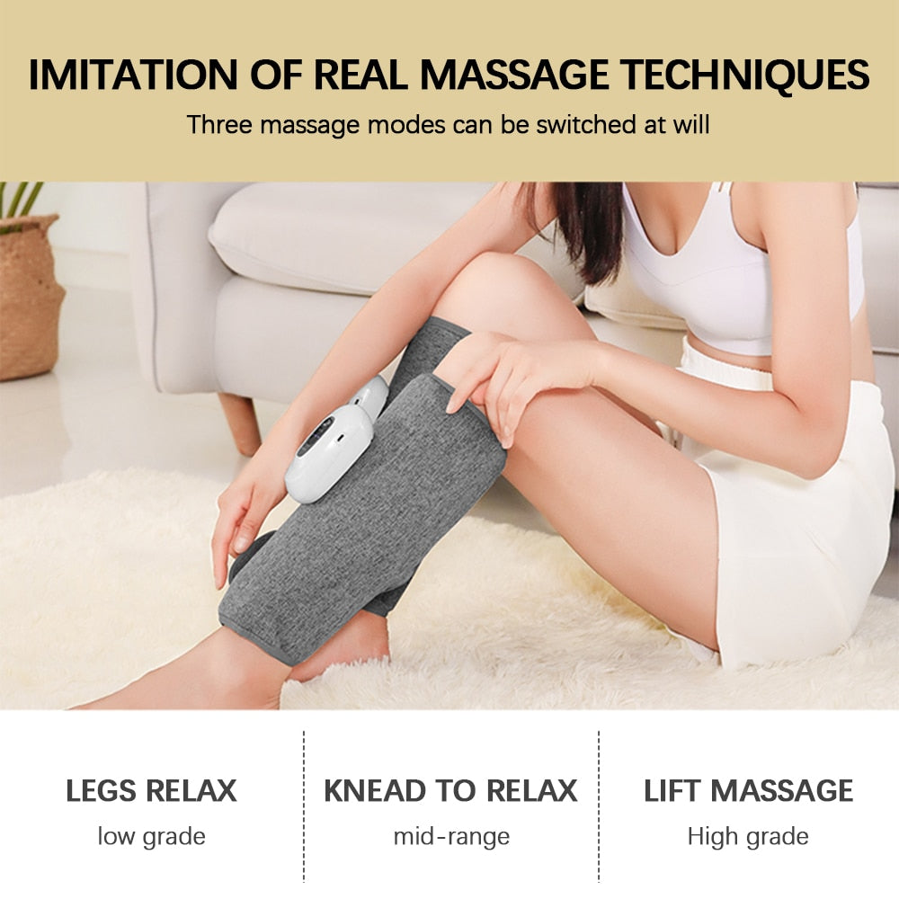 Leg Massager Pair Wireless With Smart Air Compression Controlled Heating Calf Massage Electric Relief Muscle Pain Relax - acfitpro