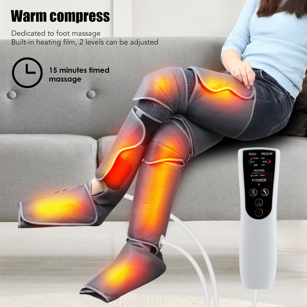 Foot air pressure leg massager promotes blood circulation, body massager, muscle relaxation, lymphatic drainage device 360 - acfitpro