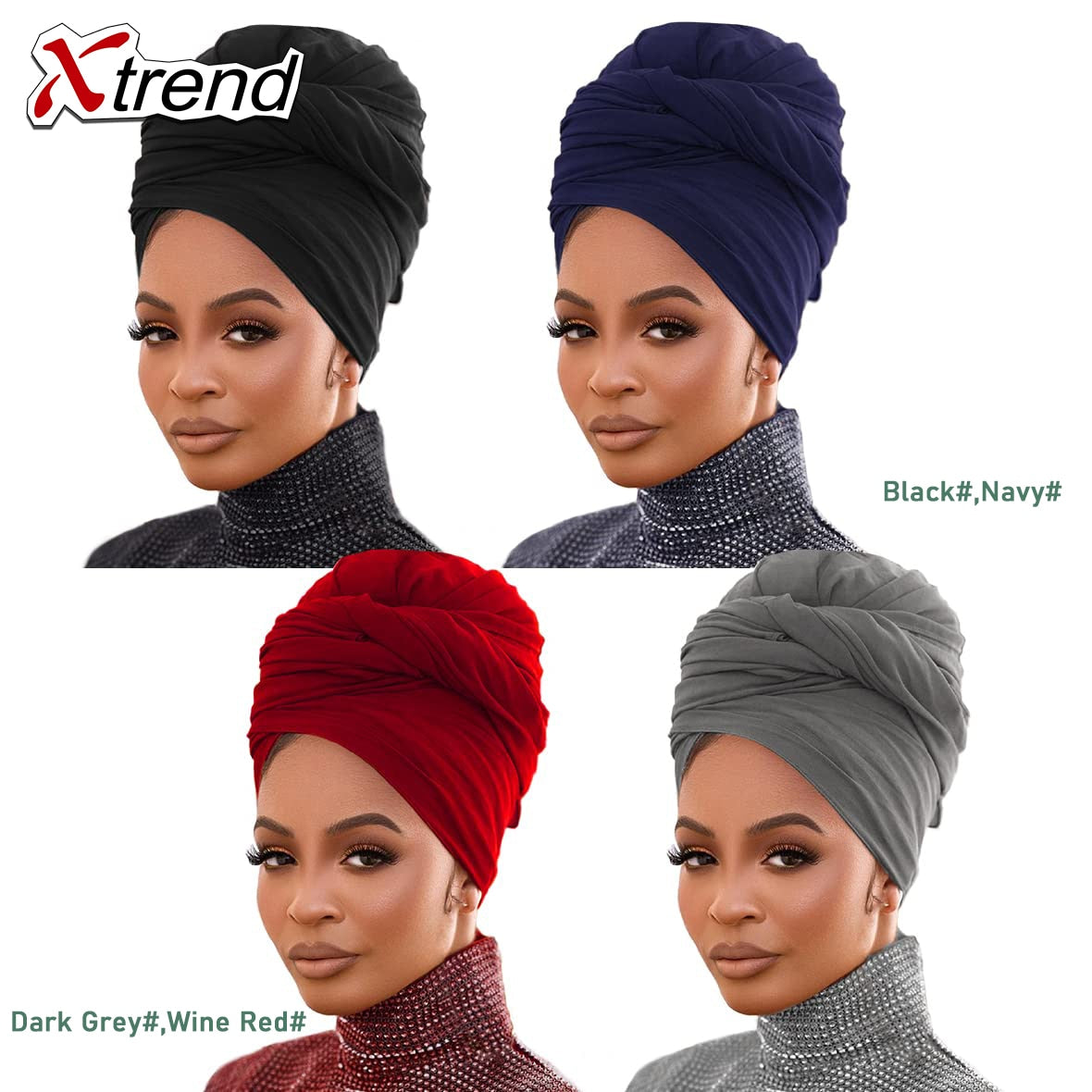 4 Pieces Stretch Head Scarfs Headbands  Soft Breathable Head Wraps for Women - acfitpro