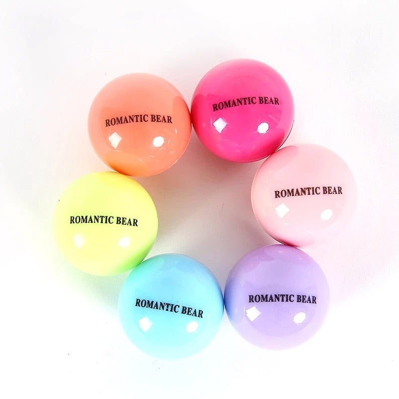 24pcs Fruit Flavor Lip Balm Cute Round Ball Pure Natural Plant Kids Baby Girls Lip Gloss Moisturizing Lip Balm Sphere - acfitpro