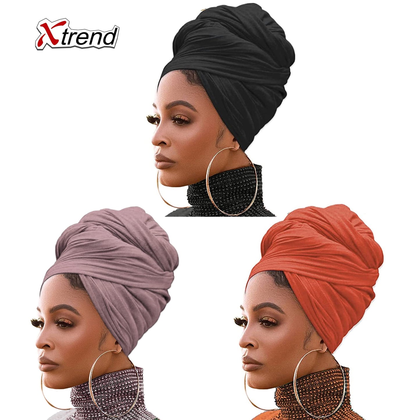 4 Pieces Stretch Head Scarfs Headbands  Soft Breathable Head Wraps for Women - acfitpro