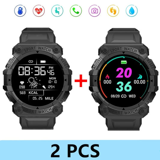 2PCS Smartwatch Fitness Bluetooth Touch Screen  Smartband for Android IOS