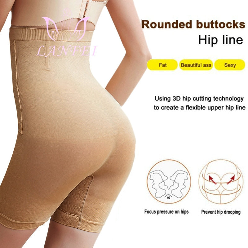 LANFEI Womens Firm Tummy Control Butt Lifter Shapewear High Waist Trainer Body Shaper Shorts Thigh Slim Girdle Panties with Hook - acfitpro