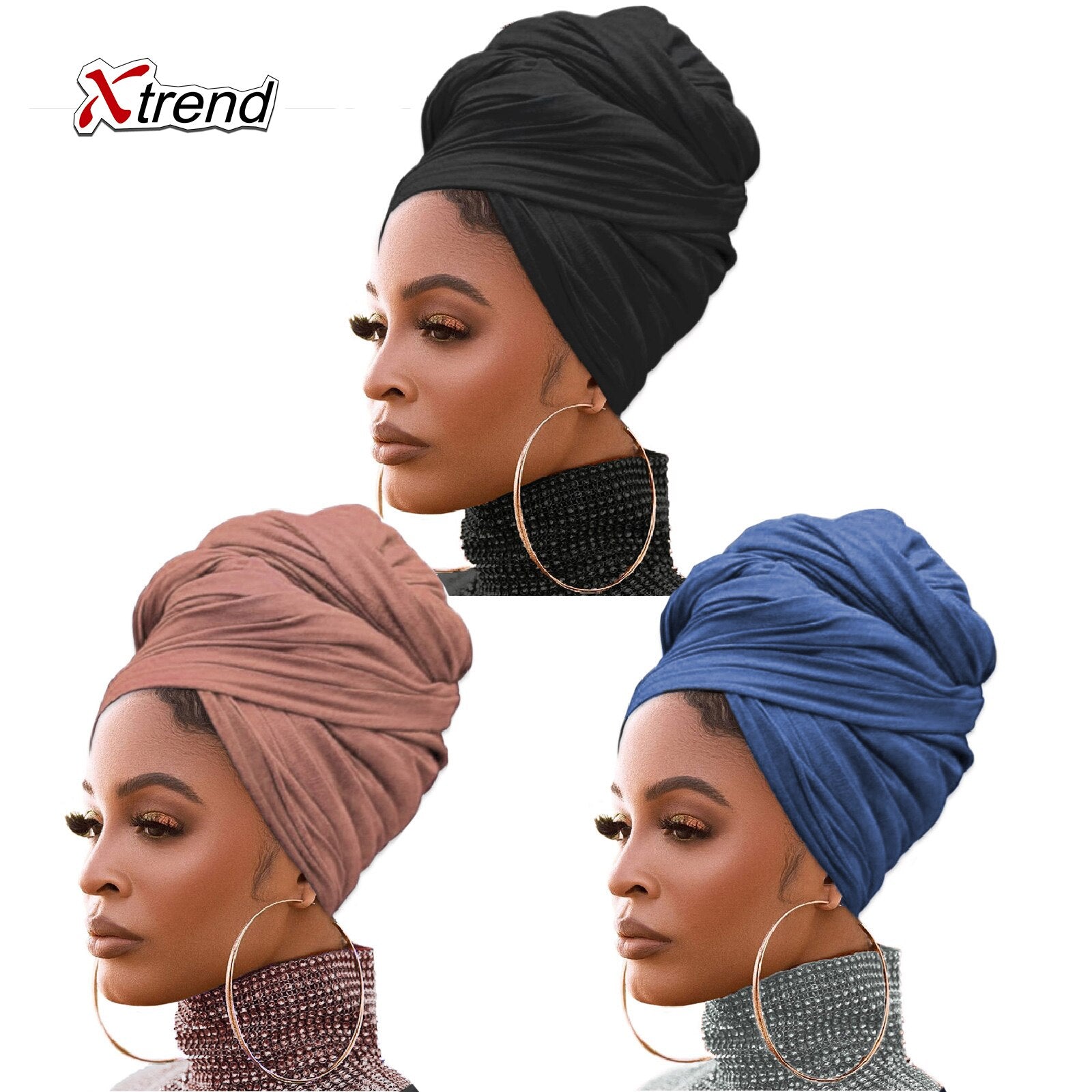 4 Pieces Stretch Head Scarfs Headbands  Soft Breathable Head Wraps for Women - acfitpro