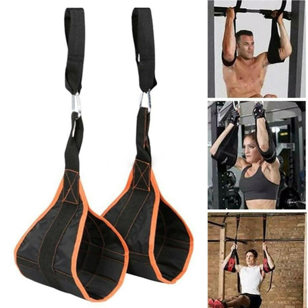 Fitness Hanging Ab Straps Suspension Rip-Resistant Padded Ab Sling Abdominal Raise Pull Up Chin Up Home Gym Fitness Equipment - acfitpro