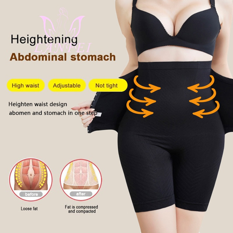 LANFEI Womens Firm Tummy Control Butt Lifter Shapewear High Waist Trainer Body Shaper Shorts Thigh Slim Girdle Panties with Hook - acfitpro