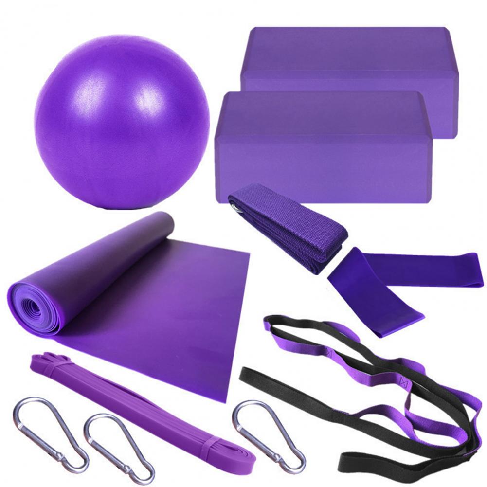 High Bounce Plastic  Yoga Block Belt 11 Pieces Set Fitness Equipment - acfitpro