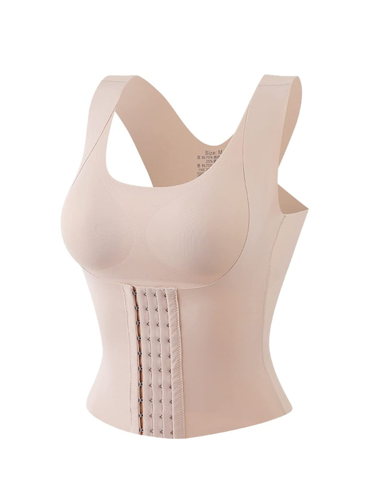 3-in-1 Waist Buttoned Bra Seamless Shapewear Snatch Bra - 3-in-1 Waist Trainer Bra - acfitpro