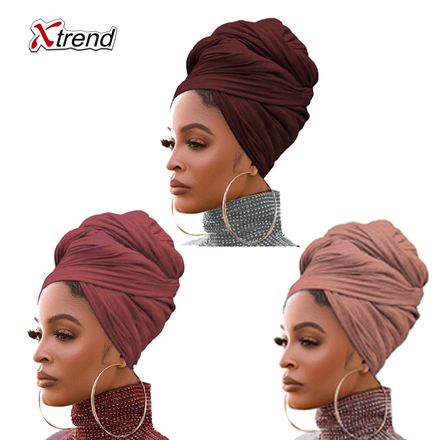 4 Pieces Stretch Head Scarfs Headbands  Soft Breathable Head Wraps for Women - acfitpro