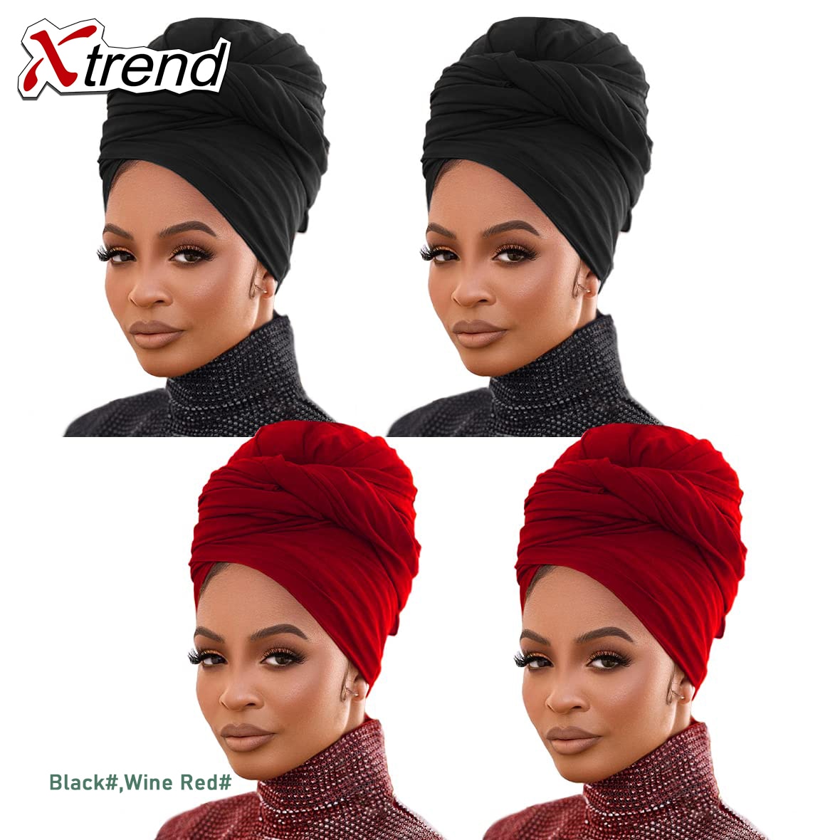 4 Pieces Stretch Head Scarfs Headbands  Soft Breathable Head Wraps for Women - acfitpro