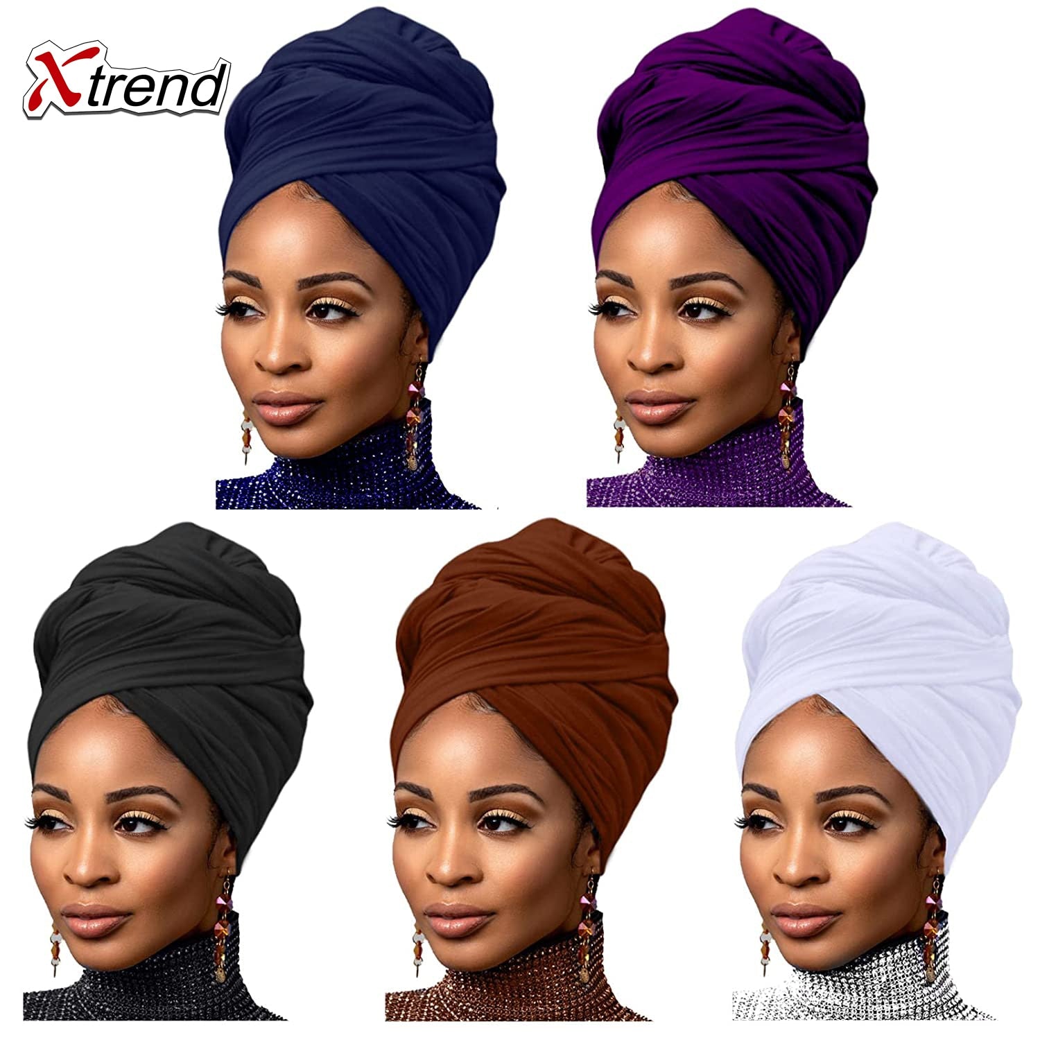 4 Pieces Stretch Head Scarfs Headbands  Soft Breathable Head Wraps for Women - acfitpro