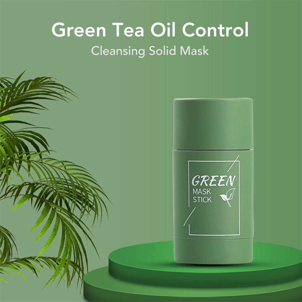 Green Tea Mask Stick Blackhead Remover Clay Face Mask Oil Control Acne Remover Pore Cleansing Purifying Detoxifying Skin Care - acfitpro