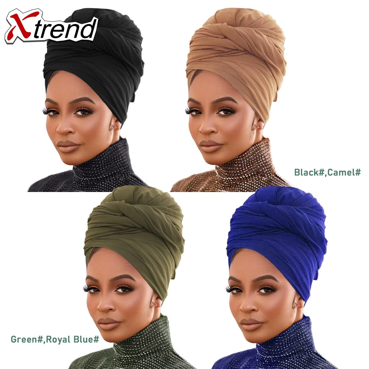 4 Pieces Stretch Head Scarfs Headbands  Soft Breathable Head Wraps for Women - acfitpro