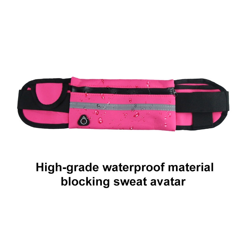 Adjustable Sport Waist Exercise Waist Bag with Headphone Hole Phone Money - acfitpro