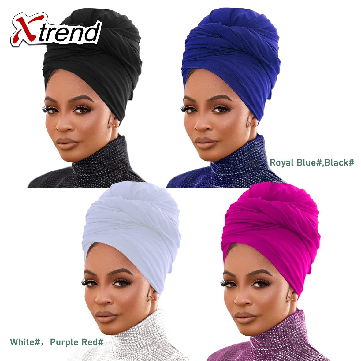 4 Pieces Stretch Head Scarfs Headbands  Soft Breathable Head Wraps for Women - acfitpro