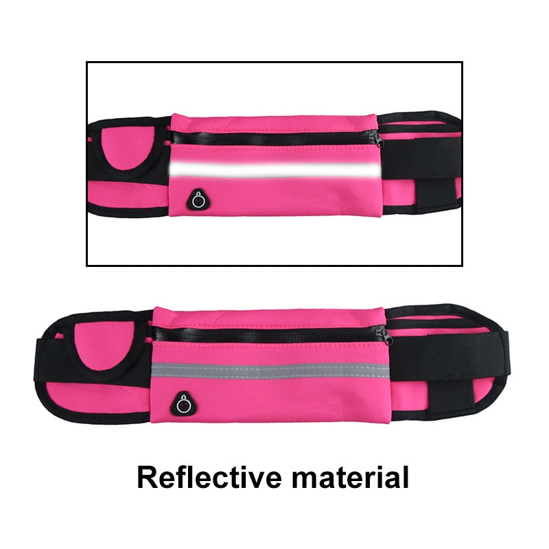 Adjustable Sport Waist Exercise Waist Bag with Headphone Hole Phone Money - acfitpro