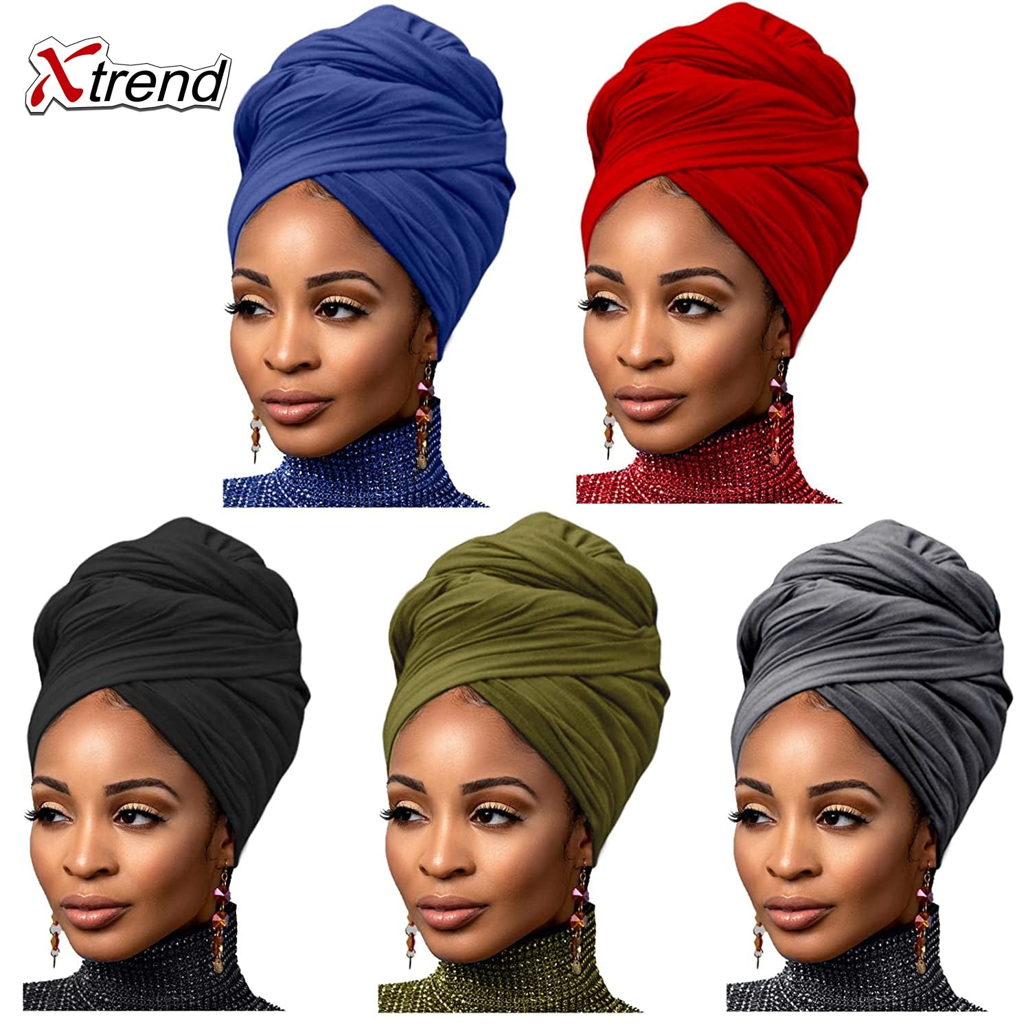 4 Pieces Stretch Head Scarfs Headbands  Soft Breathable Head Wraps for Women - acfitpro