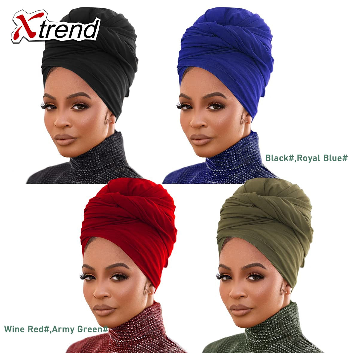 4 Pieces Stretch Head Scarfs Headbands  Soft Breathable Head Wraps for Women - acfitpro