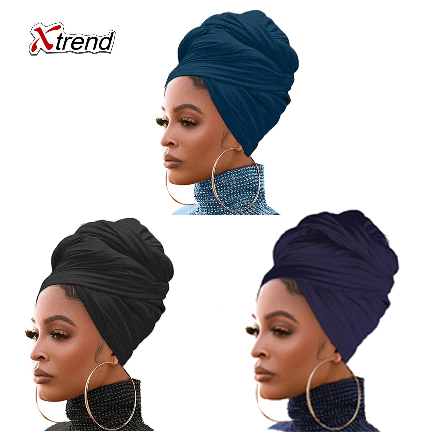 4 Pieces Stretch Head Scarfs Headbands  Soft Breathable Head Wraps for Women - acfitpro