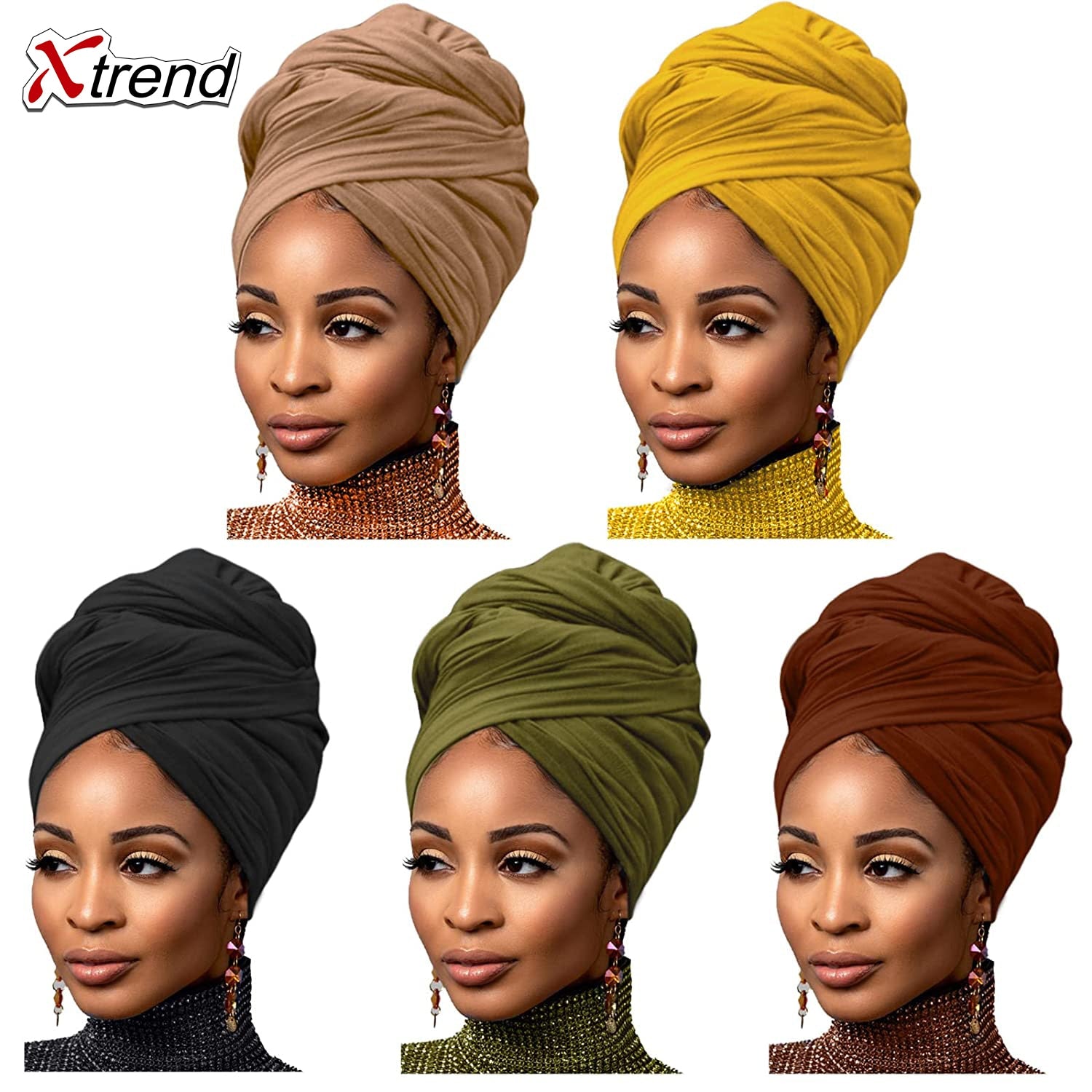 4 Pieces Stretch Head Scarfs Headbands  Soft Breathable Head Wraps for Women - acfitpro