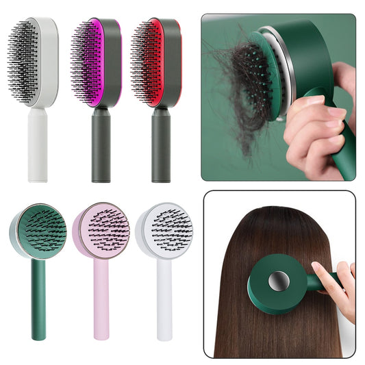 Massage Hair Brush Air Cushion One-Key Self Cleaning Professional Detangler