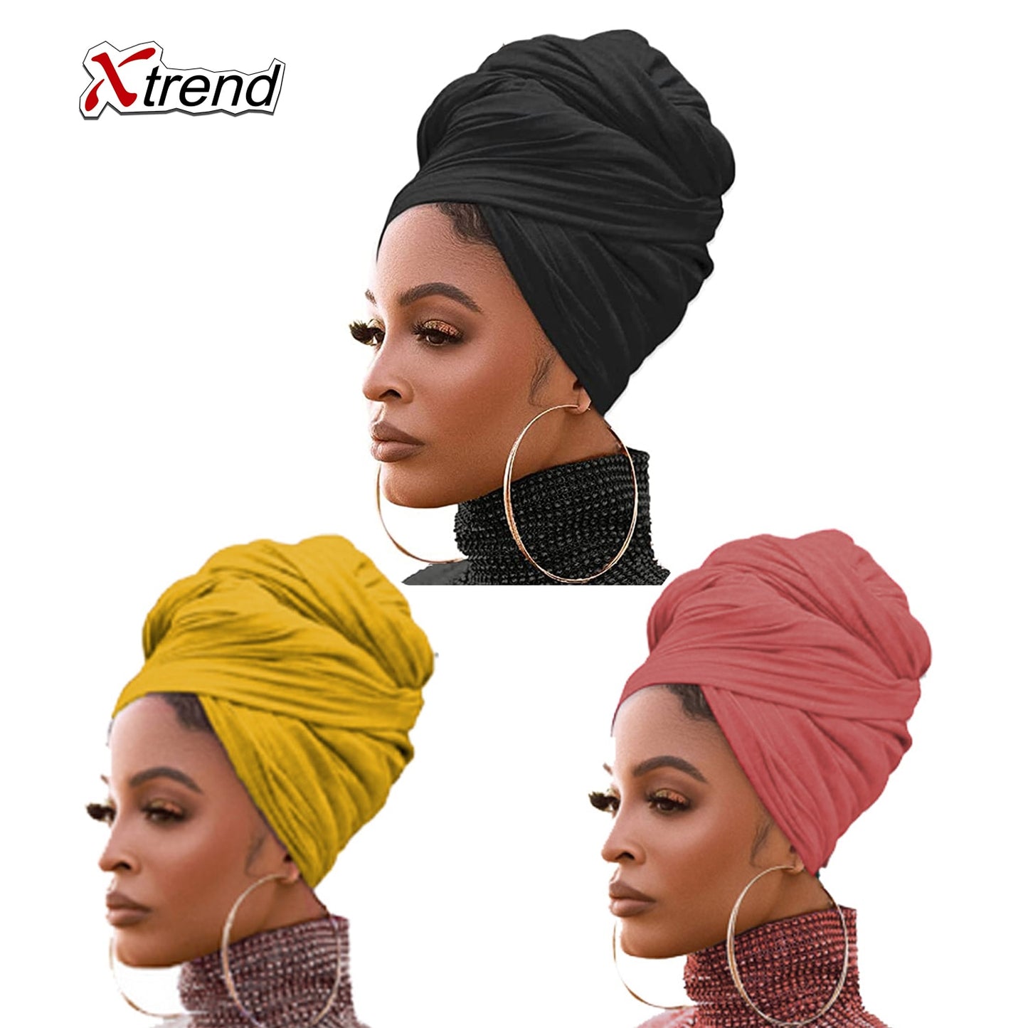 4 Pieces Stretch Head Scarfs Headbands  Soft Breathable Head Wraps for Women - acfitpro