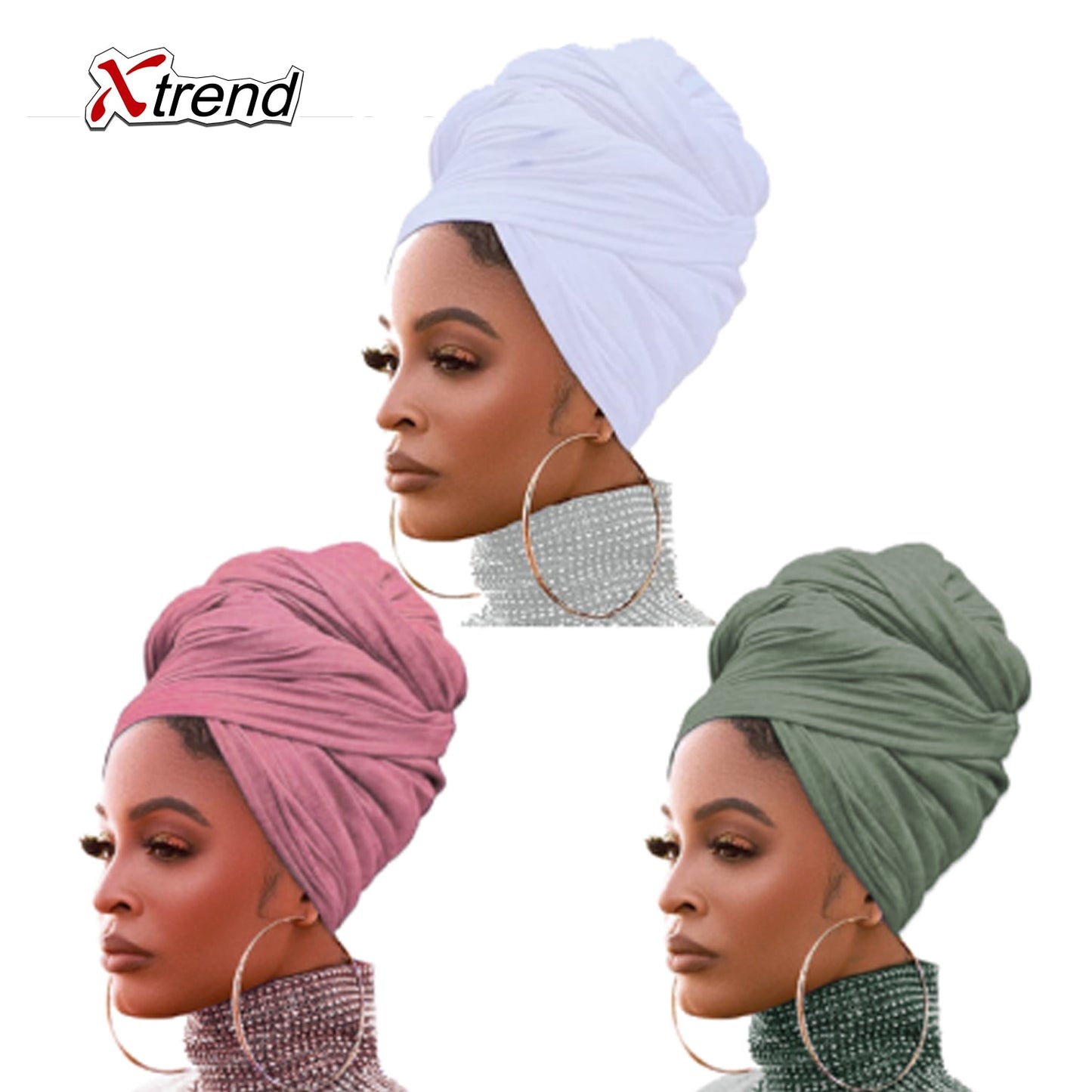 4 Pieces Stretch Head Scarfs Headbands  Soft Breathable Head Wraps for Women - acfitpro