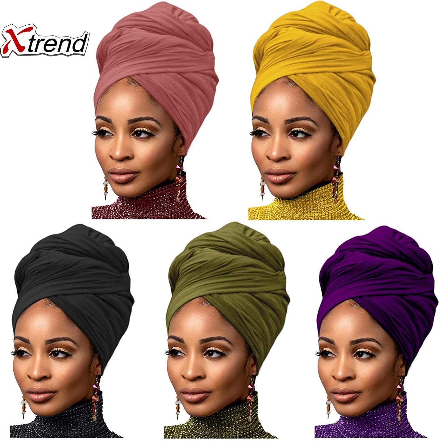 4 Pieces Stretch Head Scarfs Headbands  Soft Breathable Head Wraps for Women - acfitpro