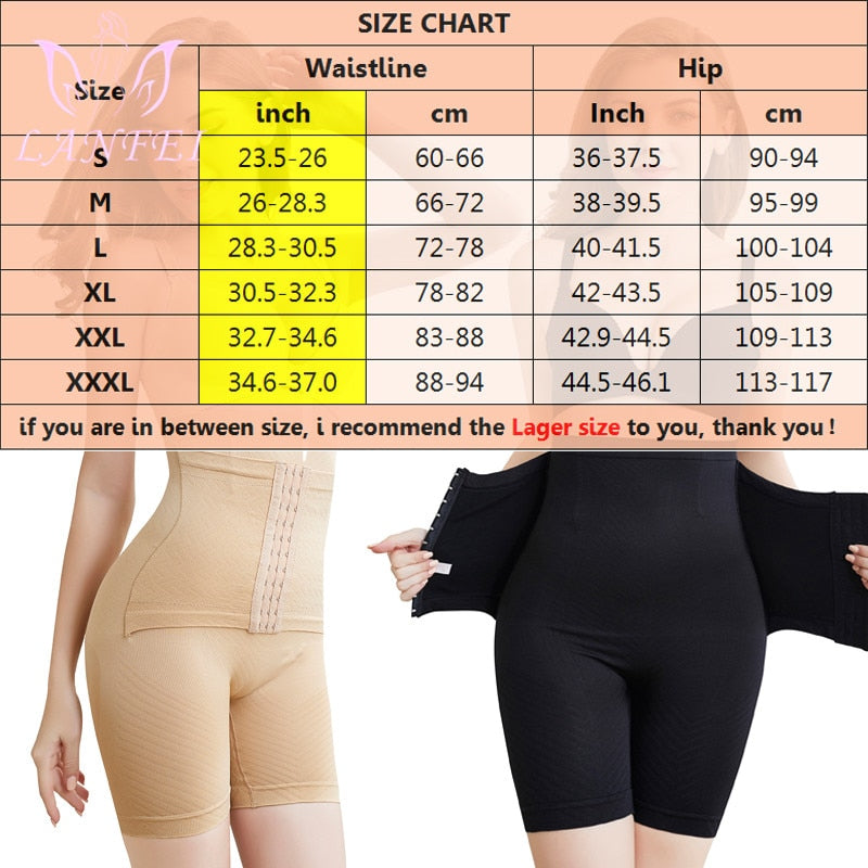 LANFEI Womens Firm Tummy Control Butt Lifter Shapewear High Waist Trainer Body Shaper Shorts Thigh Slim Girdle Panties with Hook - acfitpro