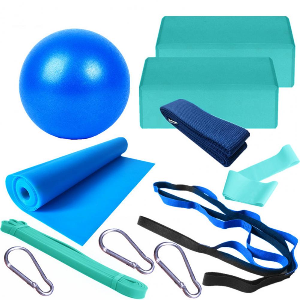 High Bounce Plastic  Yoga Block Belt 11 Pieces Set Fitness Equipment - acfitpro