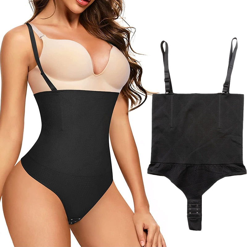 Shapewear Thong Waist Trainer Corset Open Bust Body Shaper Seamless Invisible Bodysuit Slimming Belly Underwear - acfitpro